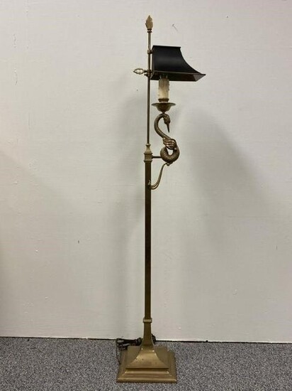 VINTAGE HOLLYWOOD REGENCY STYLE BRASS FLOOR LAMP