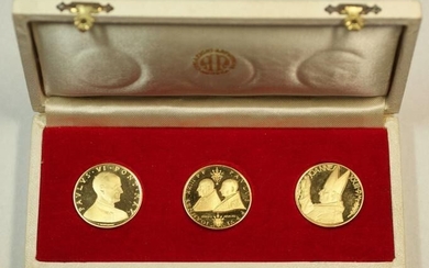 Vatican - Set di 3 medaglie commemorative - Papa Giovanni XXIII e Papa Paolo VI