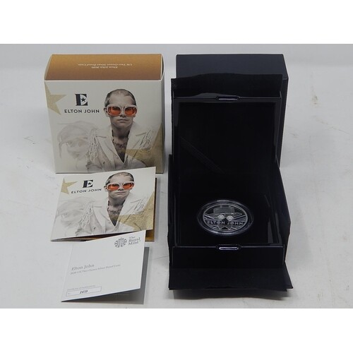 Very Rare Elton John 2 Ounce Silver Proof Coin in Royal Mint...
