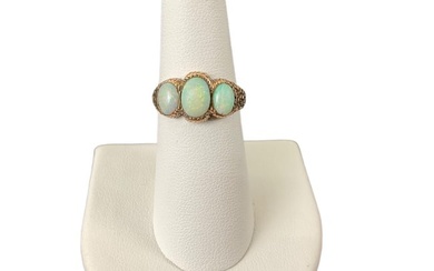 Victorian Style 14K Yellow Gold and Opal Ring