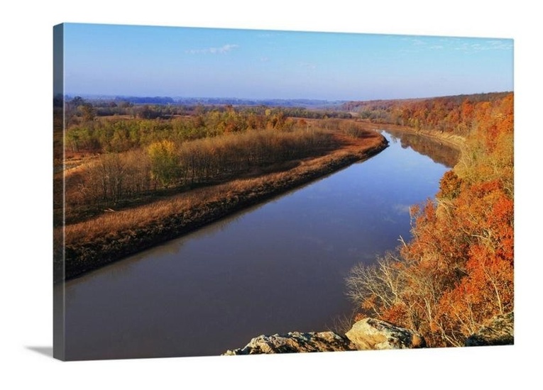View Of The Osage River During The Autumn Season Canvas Reproduction