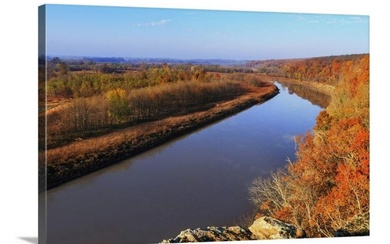 View Of The Osage River During The Autumn Season Canvas Reproduction