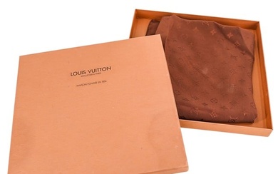 Vintage Designer Louis Vuitton Pure Silk Monogrammed Scarf