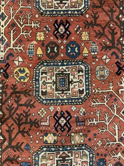 Vintage Handmade Fringed Turkish Wool Rug