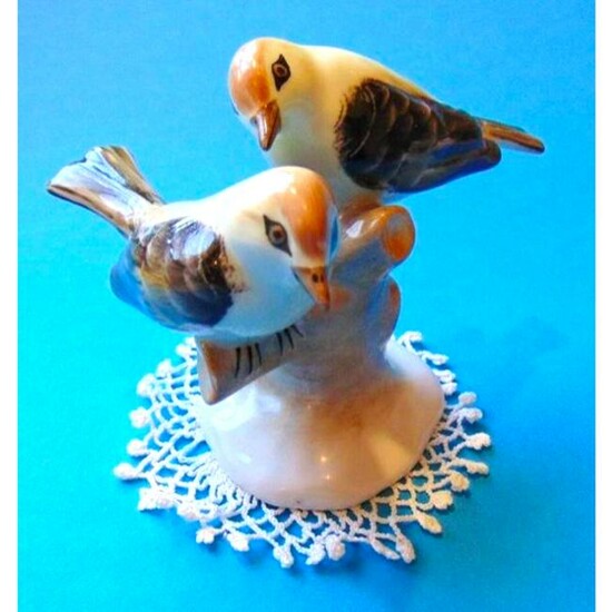 Vintage Hungarian Porcelain Love Birds Couple Figurine