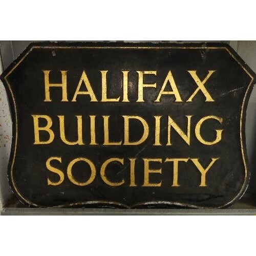 Vintage Signs; A 'Halifax Building Society' shaped double si...