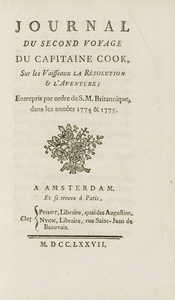Voyages.- Cook (Capt. James).- Marra (John) Journal du Second Voyage du Capitaine Cook, sur les Vaisseaux La Resolution & l'Aventure, first edition, Amsterdam, Pissot & Nyon, 1777.
