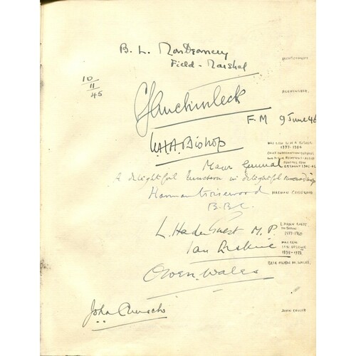 WORLD WAR II: A hardback bound 4to Visitor's Book from the E...