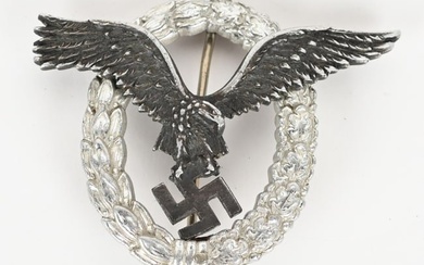 WWII NAZI GERMAN LUFTWAFFE PILOTS BADGE ALUMINUM