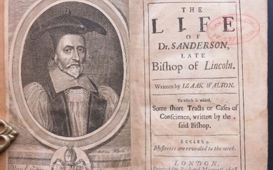 Walton, Dr Sanderson Bishop of Lincoln 1stEd 1678 ill.