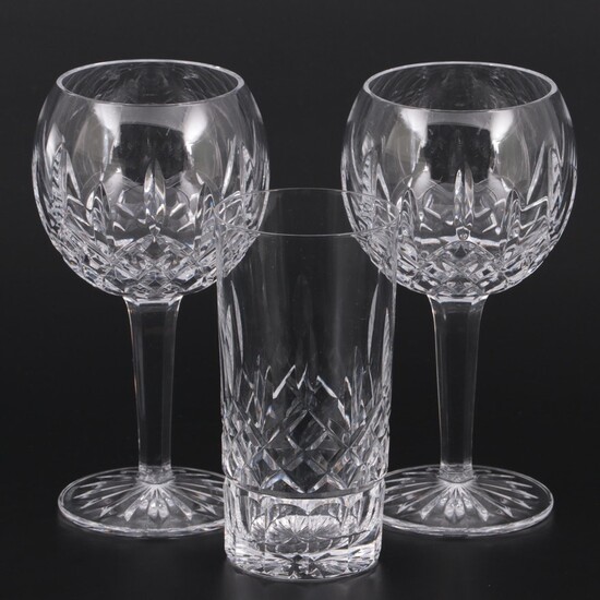 Waterford Crystal "Lismore" Balloon Wine Glasses and Highball Glass