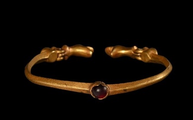 Western Asiatic Gold Bracelet with Beast-Headed Terminals