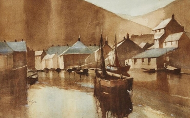 William Eyre, British 1891-1979 - Polperro, Cornwall; watercolour and on paper, signed lower left 'W. Eyre', 36 x 53.8 cm (ARR)