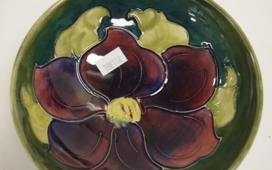 William Moorcroft 'Anemone' bowl decorated on green ground, marked...