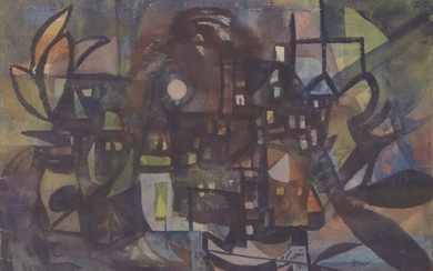 William Senior, Scottish b.1927 - Abstract Still Life, c.1949; watercolour on paper, signed lower right 'Senior', 22 x 32.5 cm (ARR) Provenance: with Stephen Somerville Ltd, London (according to the label attached to the reverse of the frame) Note:...