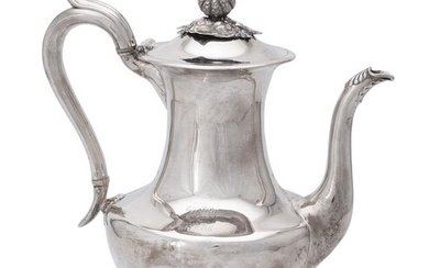Y An early Victorian silver baluster coffee pot by Joseph Angell I & Joseph Angell II
