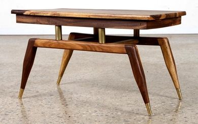 ZEBRAWOOD COFFEE TABLE FLOATING TOP & BRASS TRIM