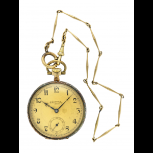 ZENA Gent's 18K gold pocket watch, with chain Late...