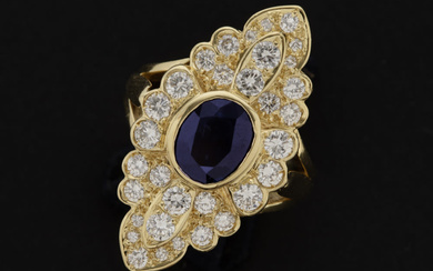 ring with a marques design in yellow gol