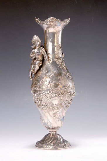 vase, K & B, around 1900, tin, polished,...