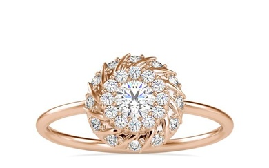 0.42 Carat Diamond 18K Rose Gold Ring