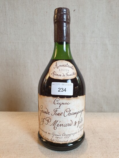 1 bottle Cognac Grande Fine Champagne Ancestrale Réseve de Famille...