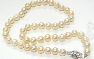 10-9.5mm Cultured Akoya Pearl Strand 20” Necklace w/ La