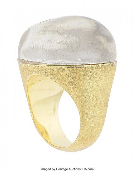 10034: H. Stern Rock Crystal Quartz, Gold Ring Stones