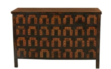 Chinese hardwood apothecary cabinet