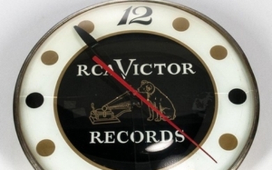 RCA Victor Records Electric Wall Clock, 1956, labeled Pam Clock Co., Inc., New Rochelle, N.Y., U.S.A., dia. 15 in.Provenance: The estat