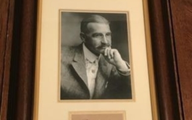 HISTORICAL: L.FRANK BAUM SIGNED PAPER. (1856-1919). Autograph professionally framed.