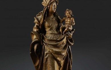 NORMANDIE, PREMIERE MOITIE DU XVIIe SIECLE Attribué à Michel Lourdel (1577-1676) Vierge à l'Enfant