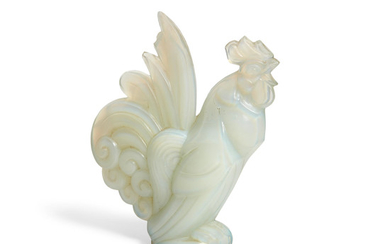 A Sabino molded opalescent glass figure of a cockerel