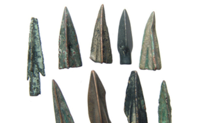 10 ancient Greek & Persian bronze arrowheads