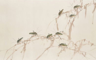 ZHAO SHAO'ANG (1905-1998) AND WEN YONGCHEN (1922-1995), Autumn Reeds and Grasshoppers