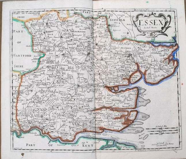 1722 Morden Map of Essex UK -- Essex