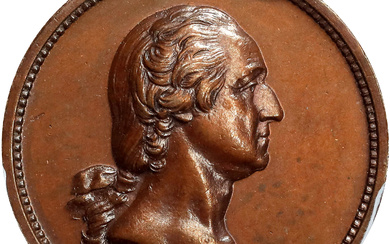 "1799" (ca. 1862) U.S. Mint Born and Died Medalet. Paquet P Obverse - Third Wreath Reverse. Musante GW-445, Baker-155D, Julian PR-26. Br...