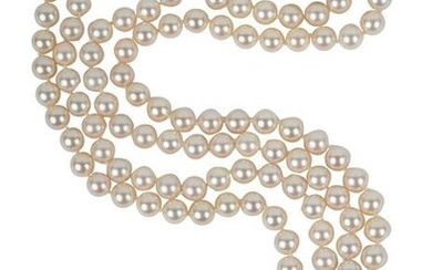 18 KARAT YELLOW GOLD & CULTURED PEARL DOUBLE STRAND