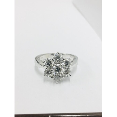 18ct white gold diamond cluster ring,7 x0.43ct brilliant cut...