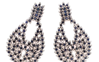 18k Sapphire Diamond Gala Earrings
