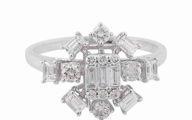 18k White Gold HI/SI Diamond Designer Ring Fine Jewelry