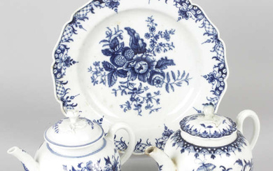 18th Century and later Worcester and other blue and white