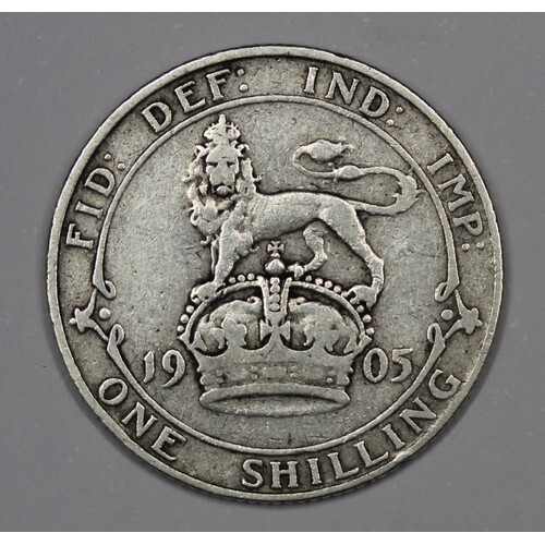 1905 Shilling, Edward VII. nFine/Fine and the key series dat...