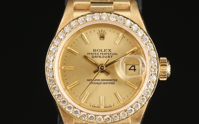 1986 18K Rolex Custom Diamond Datejust Wristwatch