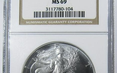 1994 AMERICAN SILVER EAGLE NGC MS-69
