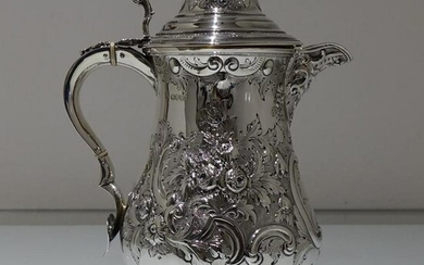 19th Century Antique Victorian Sterling Silver Flagon