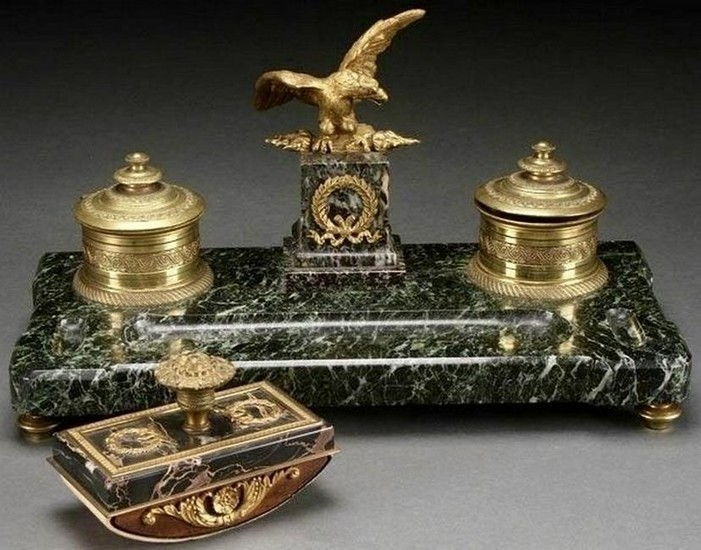 19th Century Empire Style Gilt Bronze and Marble