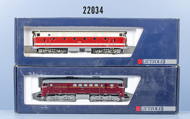 2 Gützold H0 Loks, dabei 33130 Diesellok der DR, BN 219 110-4 und 50130 Diesellok der ...