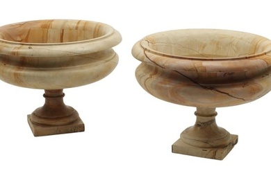 (2) NEOCLASSICAL STYLE STONE URNS OR TAZZA