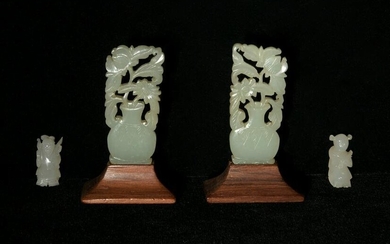 2 Sets of Chinese Carved Jades, 18th Century or Earlier